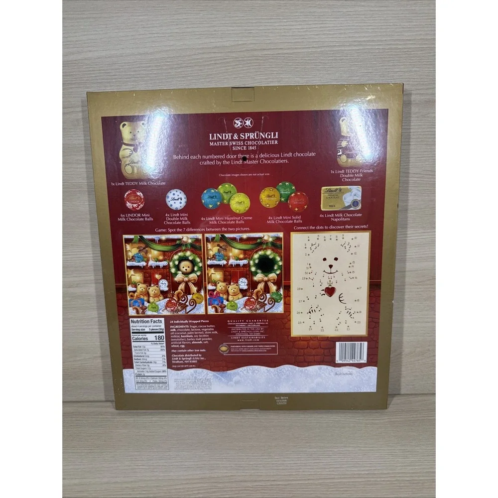 Holiday Teddy Bear Chocolate Candy Advent Calendar 4.5 oz – 24 Delicious Treats‎